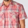 Camisas de cuadros de manguitos cortos de corte holgado Montana Bozeman para hombre