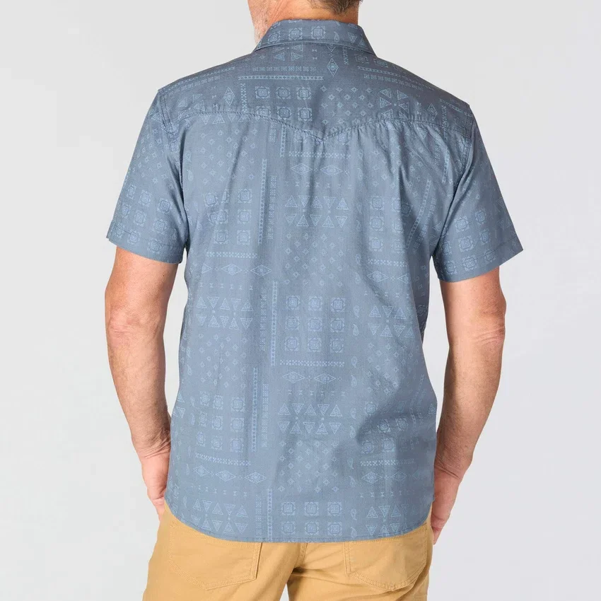 Camisas de cuadros de manguitos cortos de corte holgado Montana Bozeman para hombre