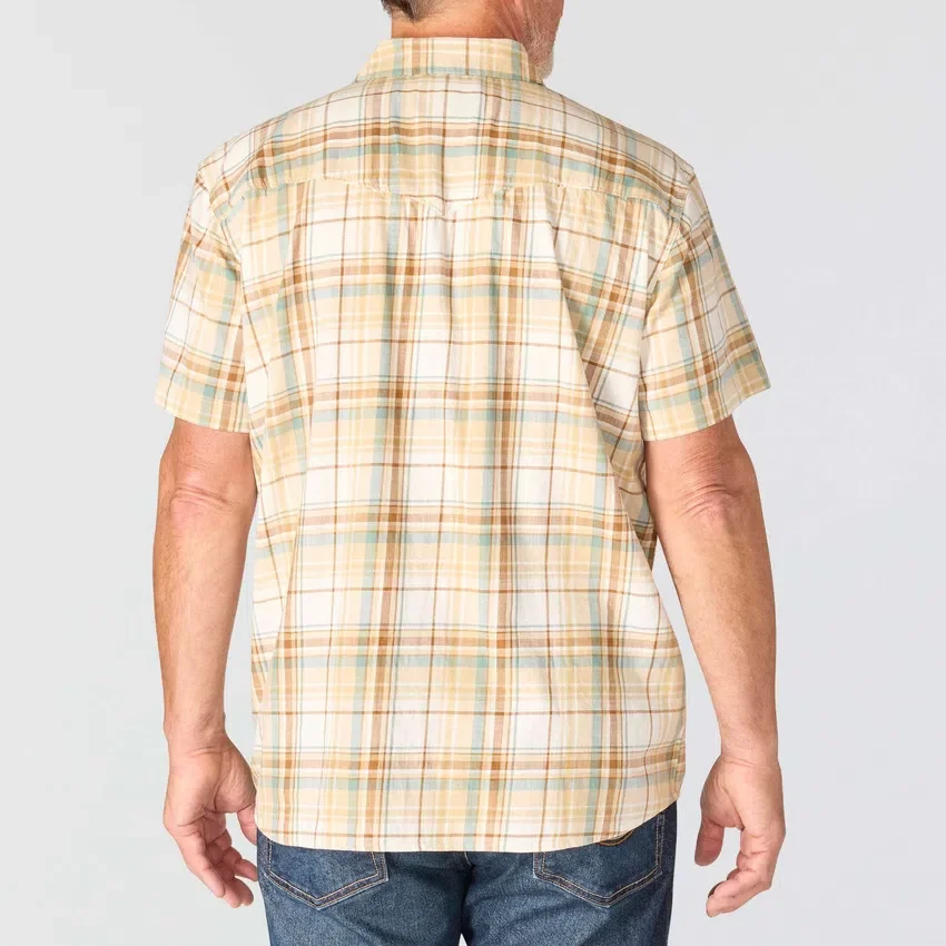 Camisas de cuadros de manguitos cortos de corte holgado Montana Bozeman para hombre