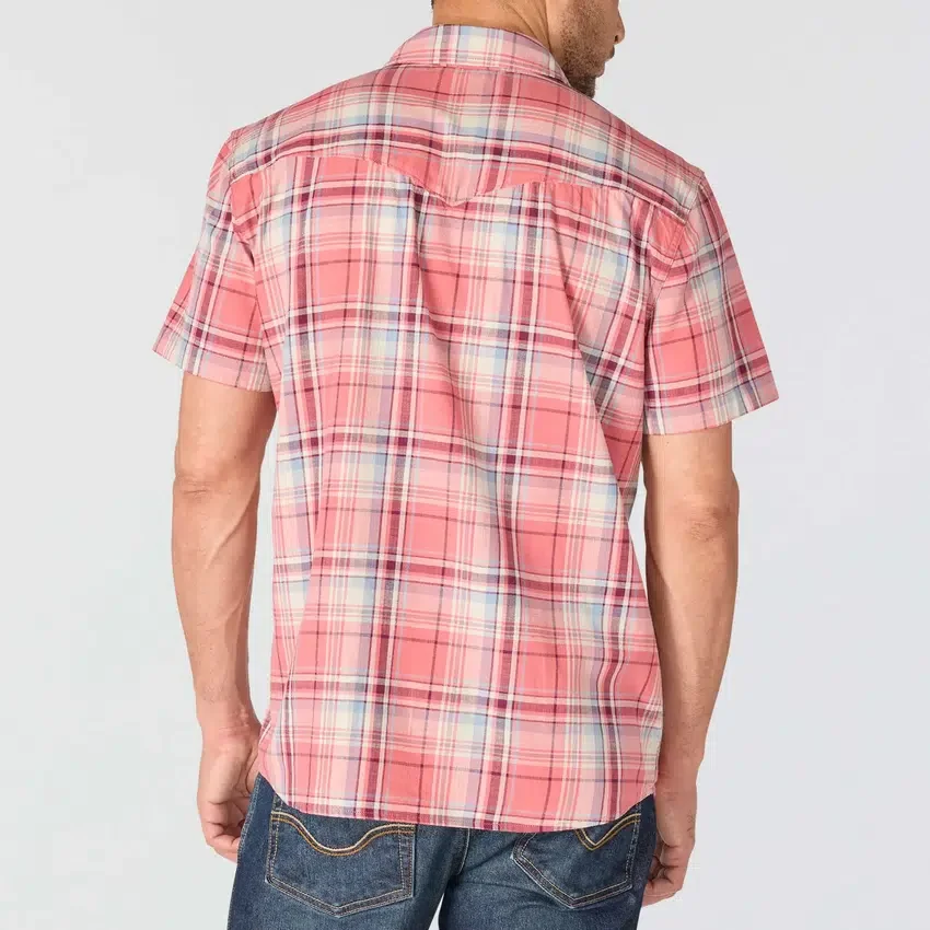 Camisas de cuadros de manguitos cortos de corte holgado Montana Bozeman para hombre