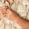 Camisas de cuadros de manguitos cortos de corte holgado Montana Bozeman para hombre
