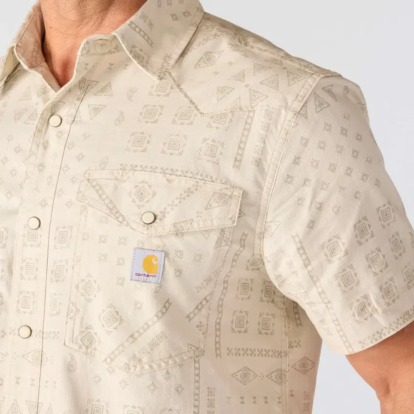 Camisas de cuadros de manguitos cortos de corte holgado Montana Bozeman para hombre