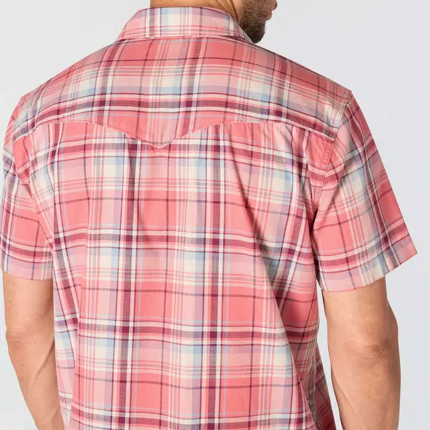 Camisas de cuadros de manguitos cortos de corte holgado Montana Bozeman para hombre