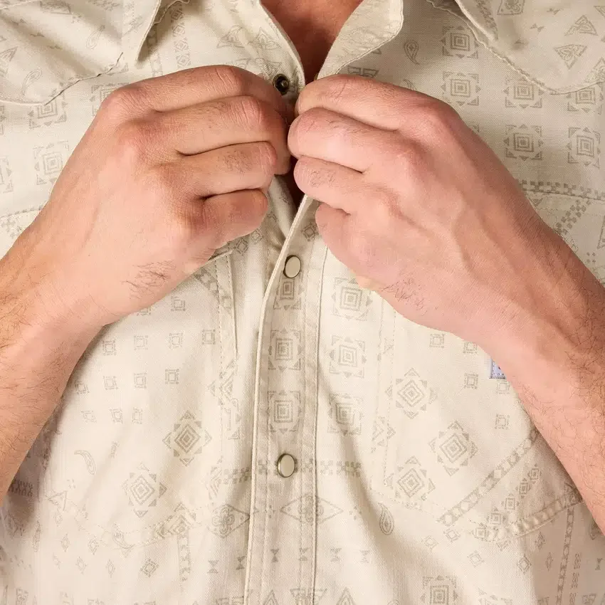 Camisas de cuadros de manguitos cortos de corte holgado Montana Bozeman para hombre