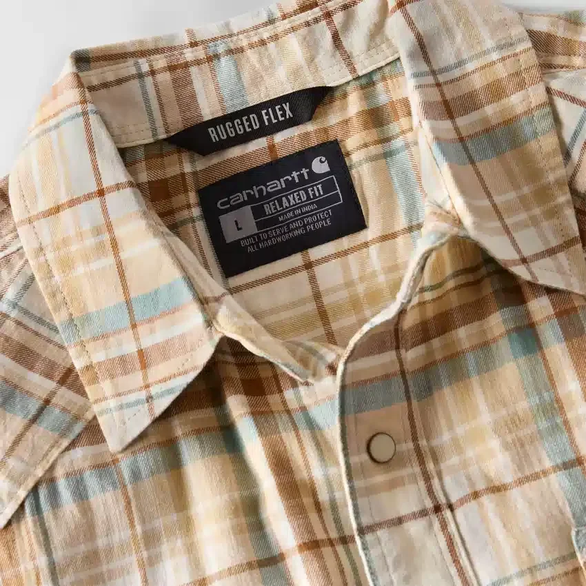 Camisas de cuadros de manguitos cortos de corte holgado Montana Bozeman para hombre