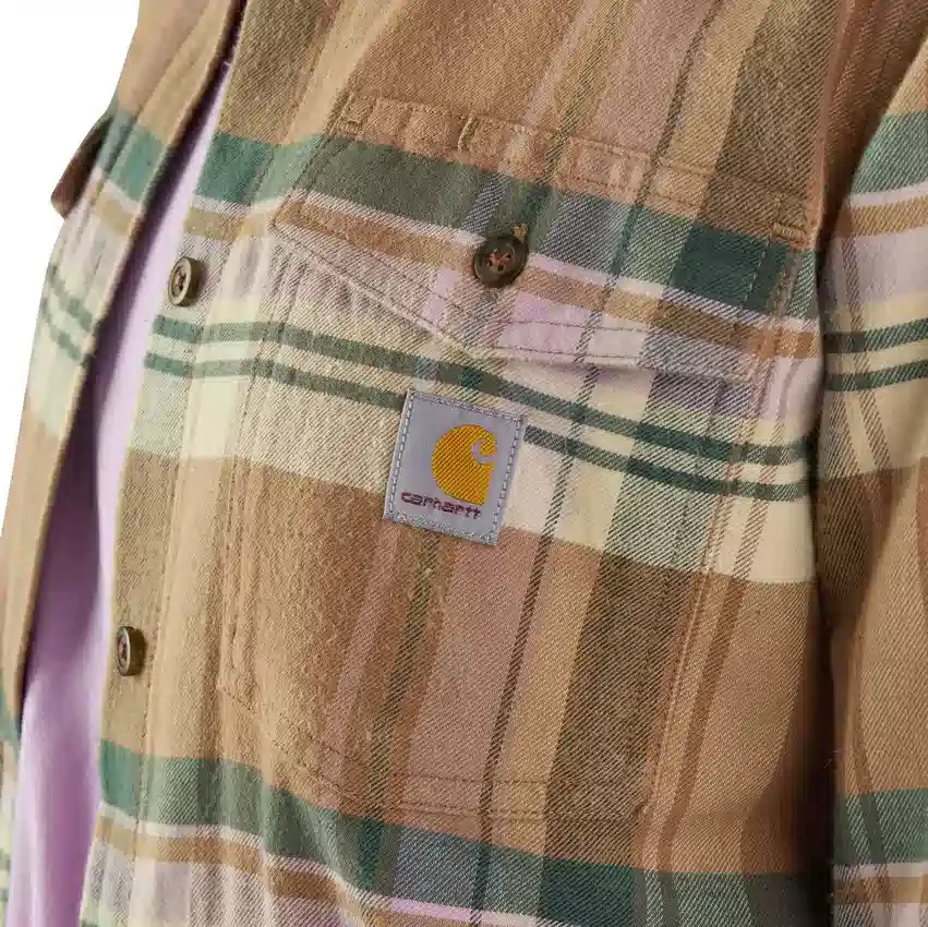 Camisas de franela de manguitos largos de corte holgado para mujer de la serie Tencel™ Fiber