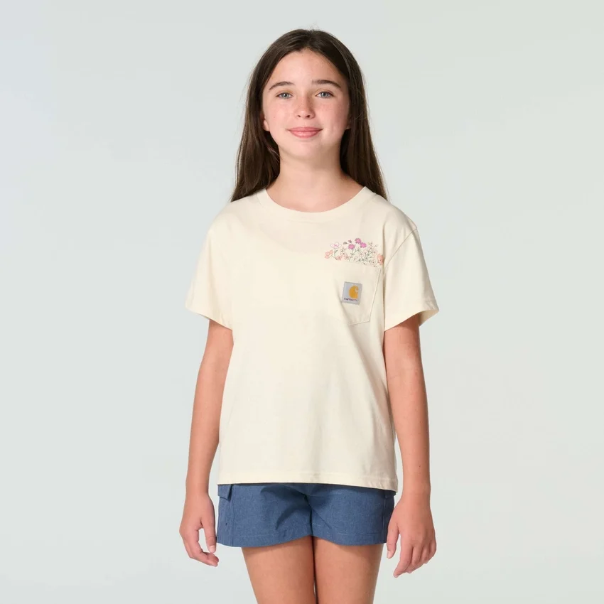 Camisas de manga corta con bolsillo tipo «Garden» para niña (niños pequeños/niños/jóvenes)