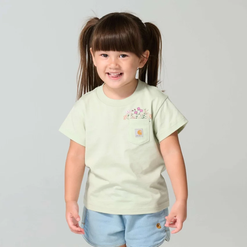 Camisas de manga corta con bolsillo tipo «Garden» para niña (niños pequeños/niños/jóvenes)