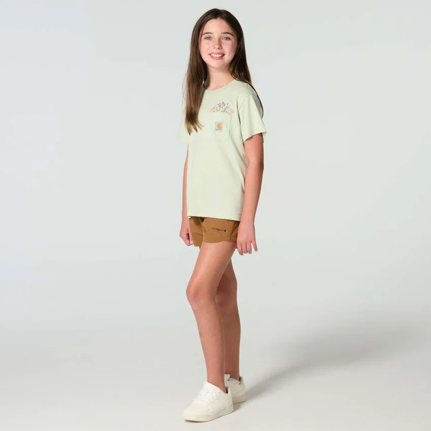 Camisas de manga corta con bolsillo tipo «Garden» para niña (niños pequeños/niños/jóvenes)