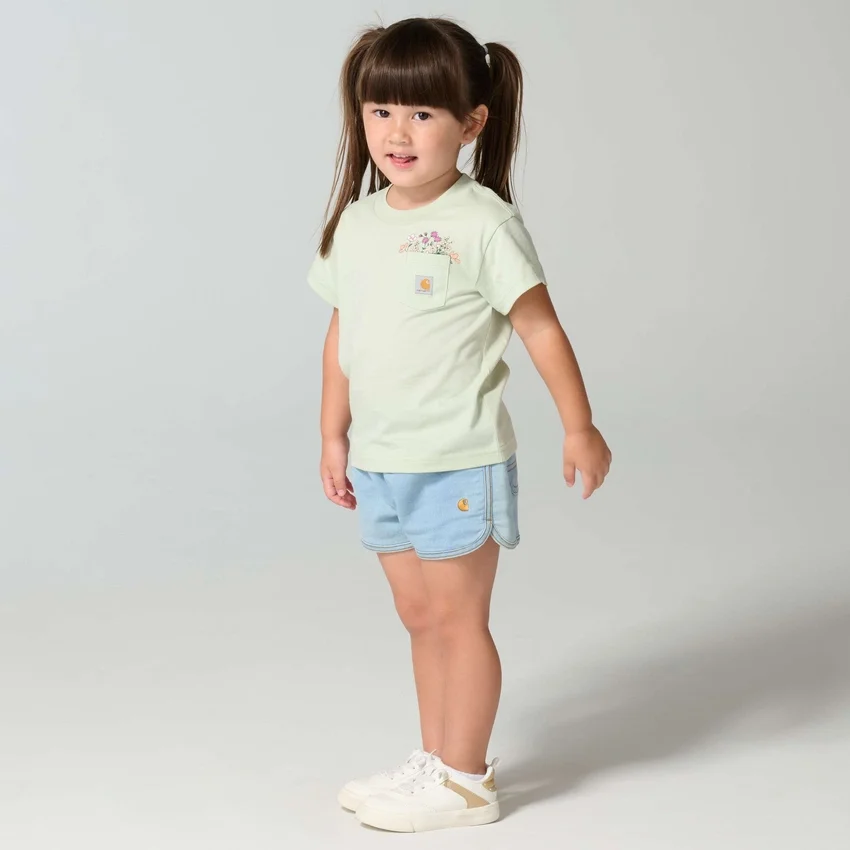 Camisas de manga corta con bolsillo tipo «Garden» para niña (niños pequeños/niños/jóvenes)