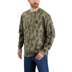 Camisas de manga larga de camuflaje con bolsillos y corte holgado para hombre «Dearborn» - 100 % algodón