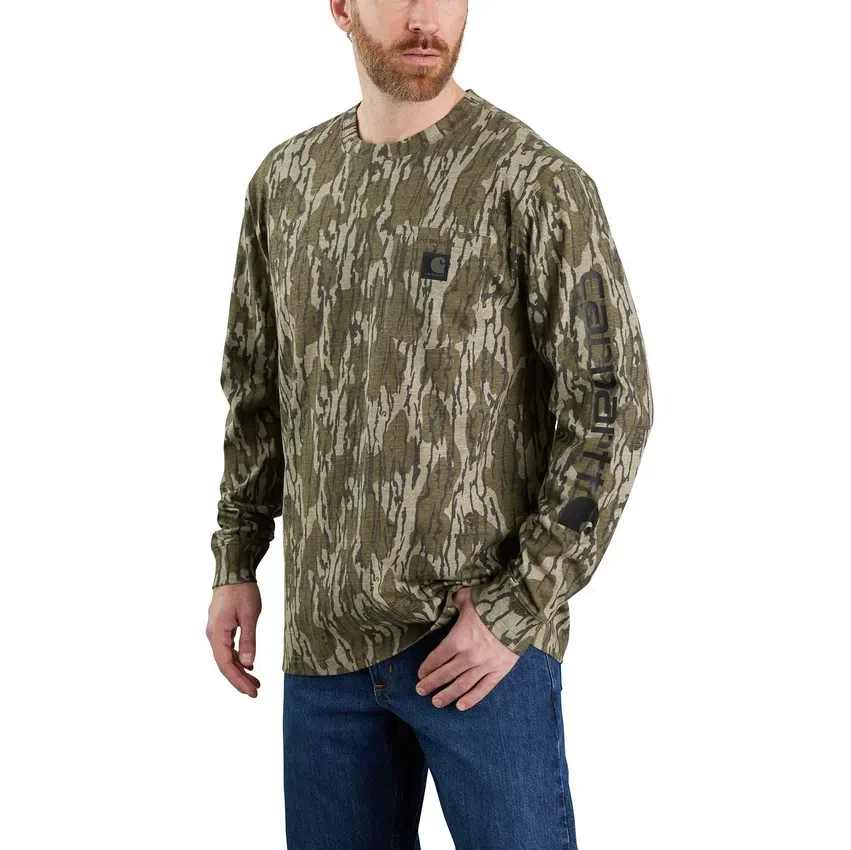 Camisas de manga larga de camuflaje con bolsillos y corte holgado para hombre «Dearborn» - 100 % algodón