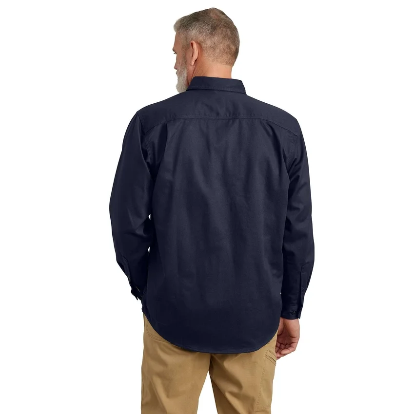 Camisas de manga larga de sarga de corte holgado para hombre
