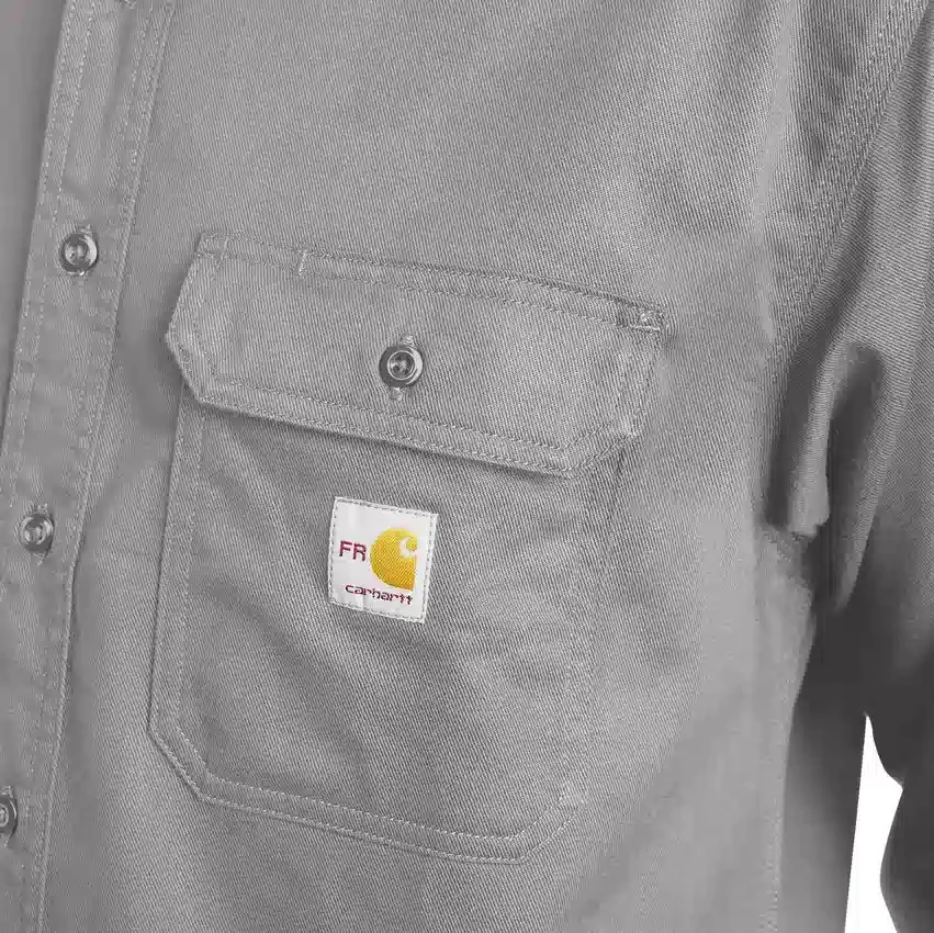 Camisas de manga larga de sarga de corte holgado para hombre