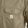 Camisas de manga larga de sarga de corte holgado para hombre