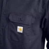 Camisas de manga larga de sarga de corte holgado para hombre