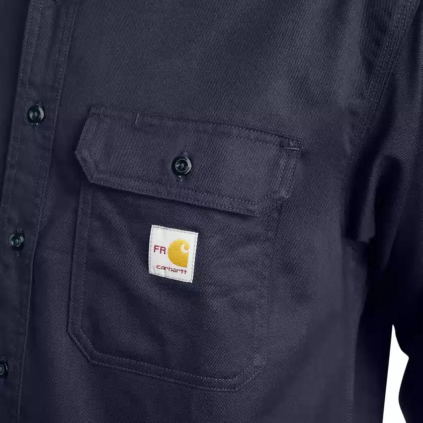 Camisas de manga larga de sarga de corte holgado para hombre