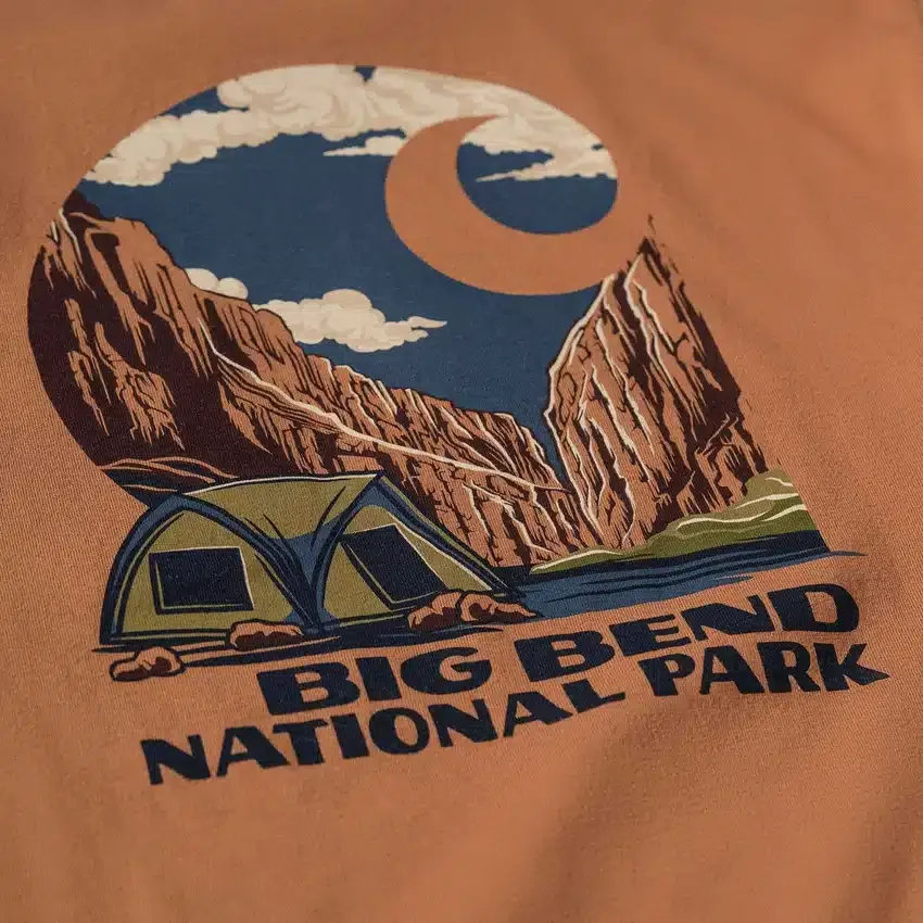 Camisas de manga larga para hombre de tejido grueso con diseño del Parque Nacional de Big Bend