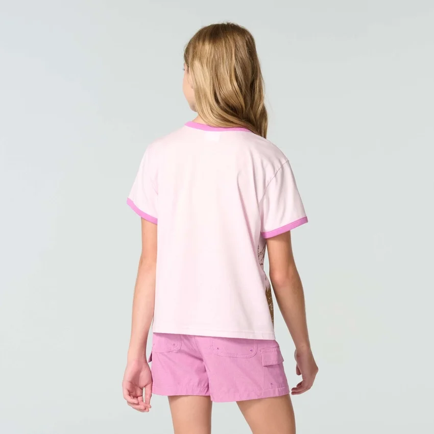Camisas de manguitos con cuello redondo y estampado de perritos para niñas (niñas pequeñas/niños pequeños)