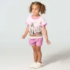 Camisas de manguitos con cuello redondo y estampado de perritos para niñas (niñas pequeñas/niños pequeños)