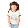 Camisas de manguitos con estampado floral «C» y cuello ribeteado para niña (niños pequeños/niños/jóvenes)