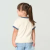Camisas de manguitos con estampado floral «C» y cuello ribeteado para niña (niños pequeños/niños/jóvenes)