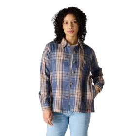 Camisas de mujer de la serie Tencel™ Fiber, de corte holgado y tejido de sarga a cuadros
