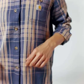 Camisas de mujer de la serie Tencel™ Fiber, de corte holgado y tejido de sarga a cuadros