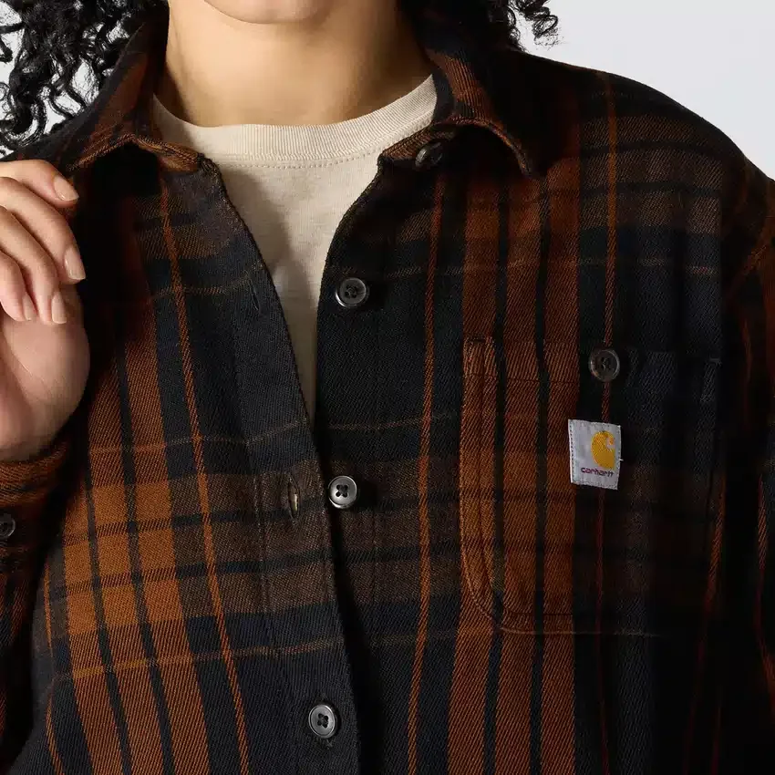 Camisas de mujer de la serie Tencel™ Fiber, de corte holgado y tejido de sarga a cuadros