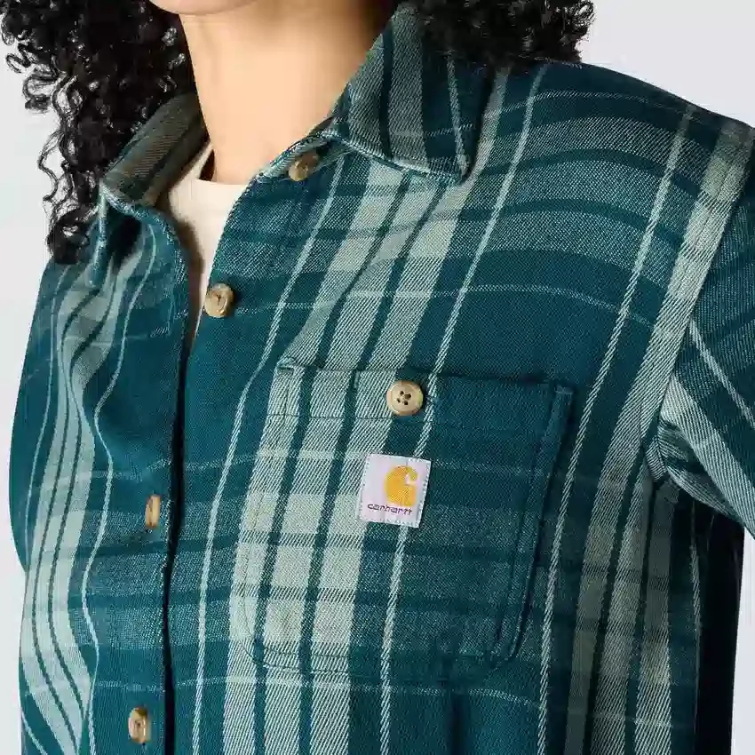 Camisas de mujer de la serie Tencel™ Fiber, de corte holgado y tejido de sarga a cuadros
