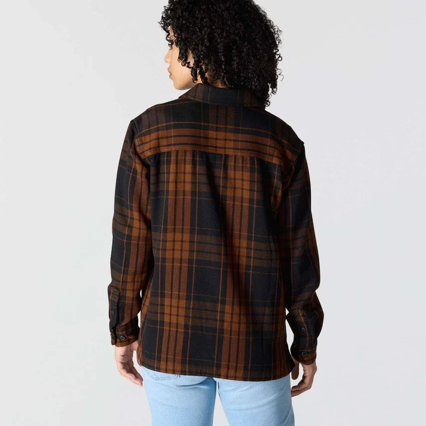 Camisas de mujer de la serie Tencel™ Fiber, de corte holgado y tejido de sarga a cuadros
