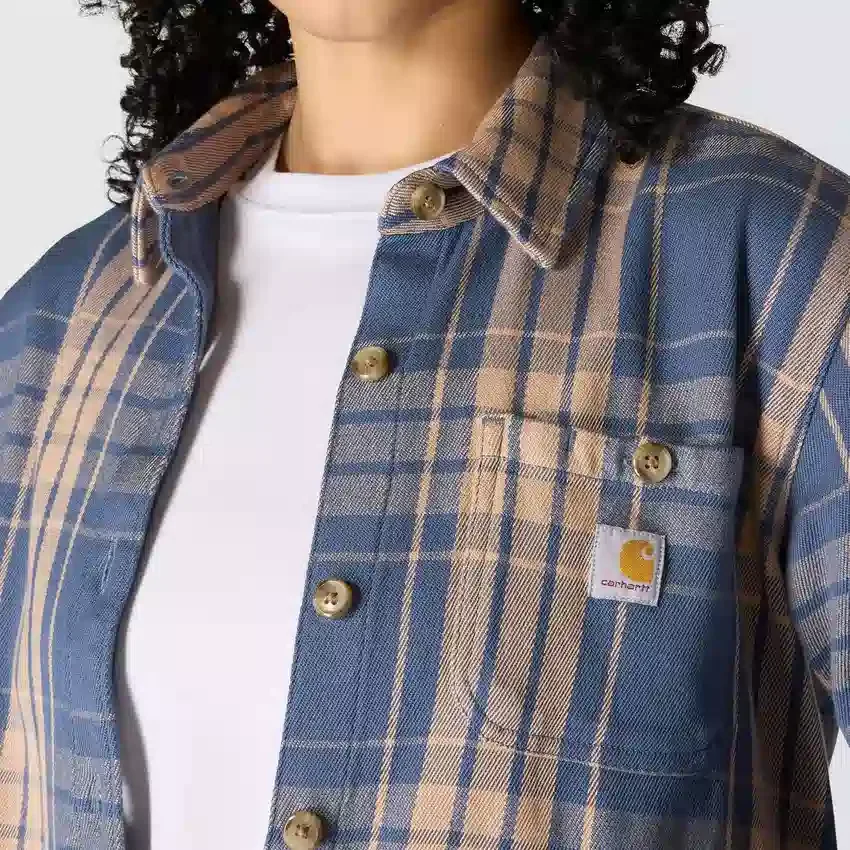 Camisas de mujer de la serie Tencel™ Fiber, de corte holgado y tejido de sarga a cuadros