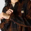 Camisas de mujer de la serie Tencel™ Fiber, de corte holgado y tejido de sarga a cuadros