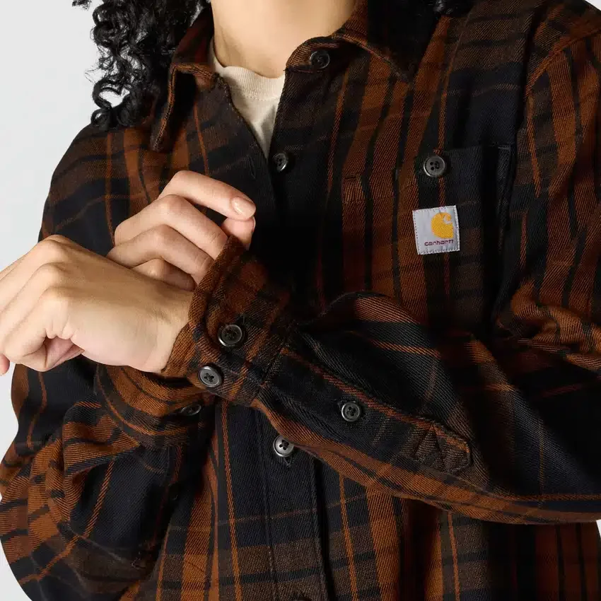 Camisas de mujer de la serie Tencel™ Fiber, de corte holgado y tejido de sarga a cuadros