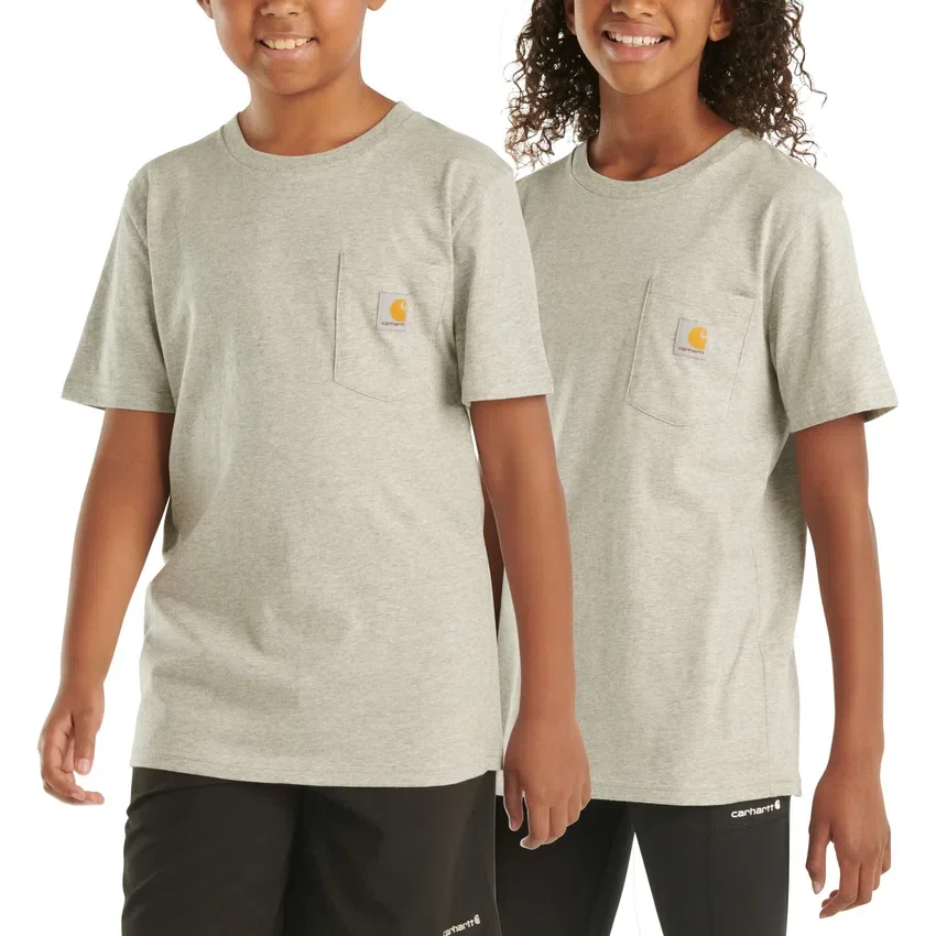 Camisas infantiles de manguitos cortos con bolsillo (niños pequeños/niños/jóvenes)