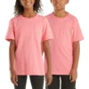Camisas infantiles de manguitos cortos con bolsillo (niños pequeños/niños/jóvenes)