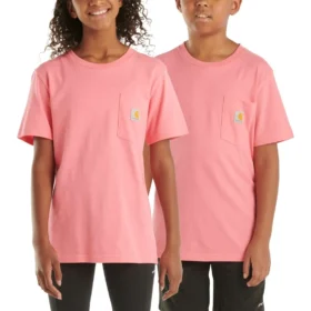 Camisas infantiles de manguitos cortos con bolsillo (niños pequeños/niños/jóvenes)