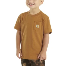 Camisas infantiles de manguitos cortos con bolsillo (niños pequeños/niños/jóvenes)