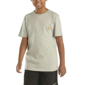 Camisas infantiles de manguitos cortos con bolsillo (niños pequeños/niños/jóvenes)