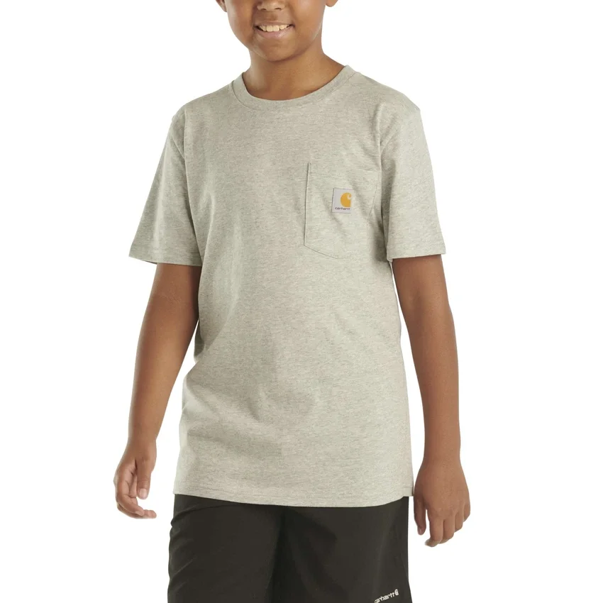 Camisas infantiles de manguitos cortos con bolsillo (niños pequeños/niños/jóvenes)