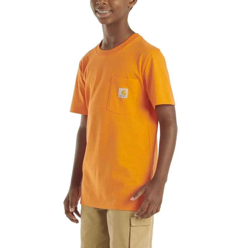 Camisas infantiles de manguitos cortos con bolsillo (niños pequeños/niños/jóvenes)