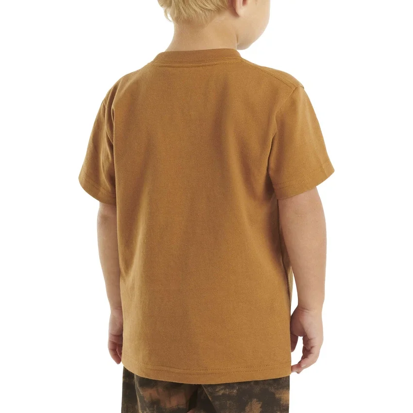 Camisas infantiles de manguitos cortos con bolsillo (niños pequeños/niños/jóvenes)