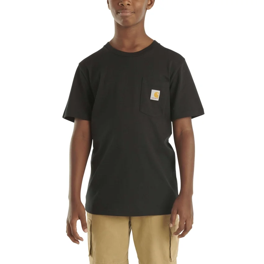 Camisas infantiles de manguitos cortos con bolsillo (niños pequeños/niños/jóvenes)
