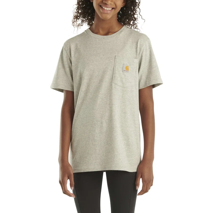 Camisas infantiles de manguitos cortos con bolsillo (niños pequeños/niños/jóvenes)