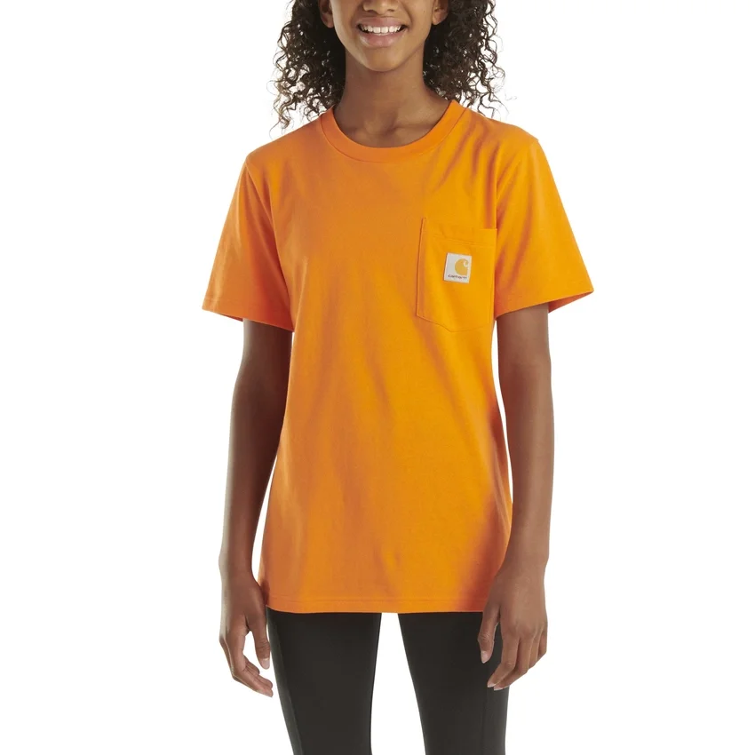Camisas infantiles de manguitos cortos con bolsillo (niños pequeños/niños/jóvenes)