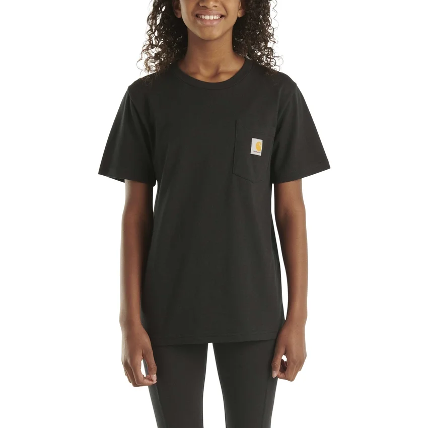 Camisas infantiles de manguitos cortos con bolsillo (niños pequeños/niños/jóvenes)