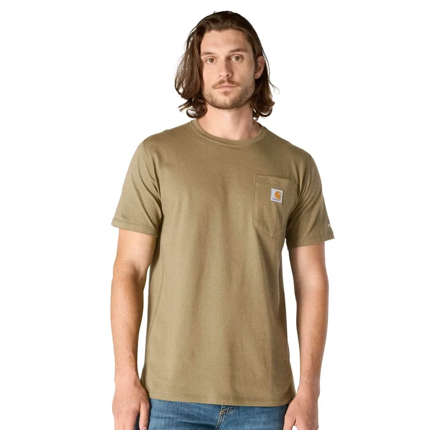 Camiseta de hombre Force de corte holgado con bolsillos y tecnología de absorción de la humedad