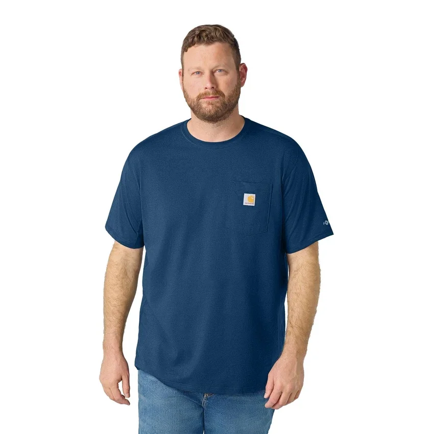 Camiseta de hombre Force de corte holgado con bolsillos y tecnología de absorción de la humedad