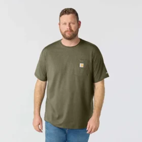Camiseta de hombre Force de corte holgado con bolsillos y tecnología de absorción de la humedad