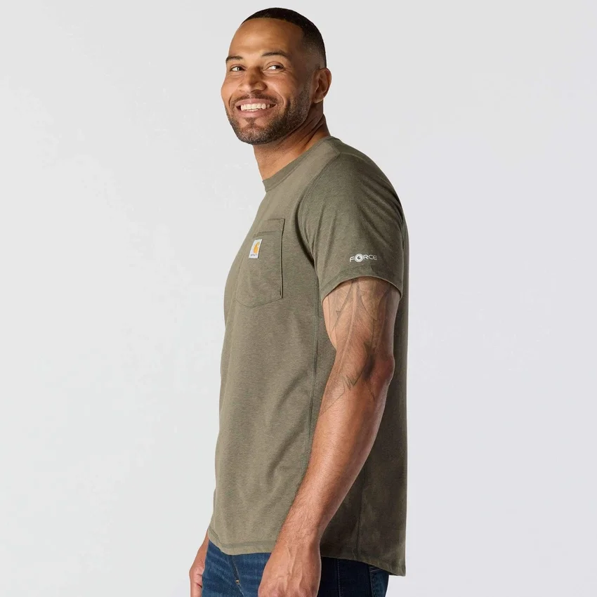 Camiseta de hombre Force de corte holgado con bolsillos y tecnología de absorción de la humedad